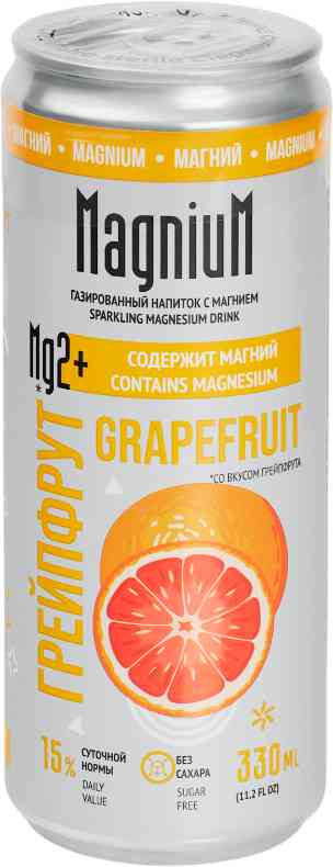 Напиток функциональный безалкогольный газированный MagniuM Грейпфрут