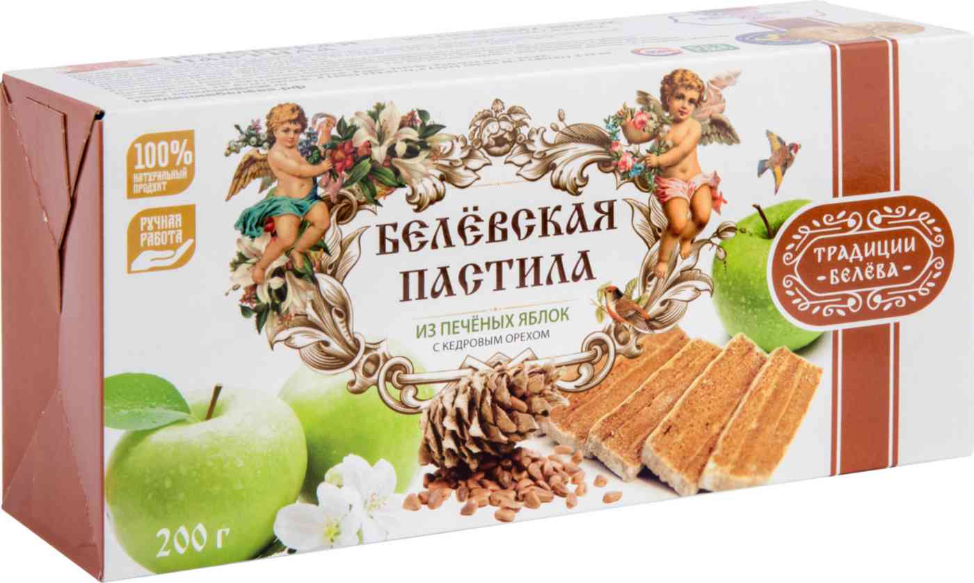 Пастила из печёных яблок Традиции Белёва с кедровым орехом