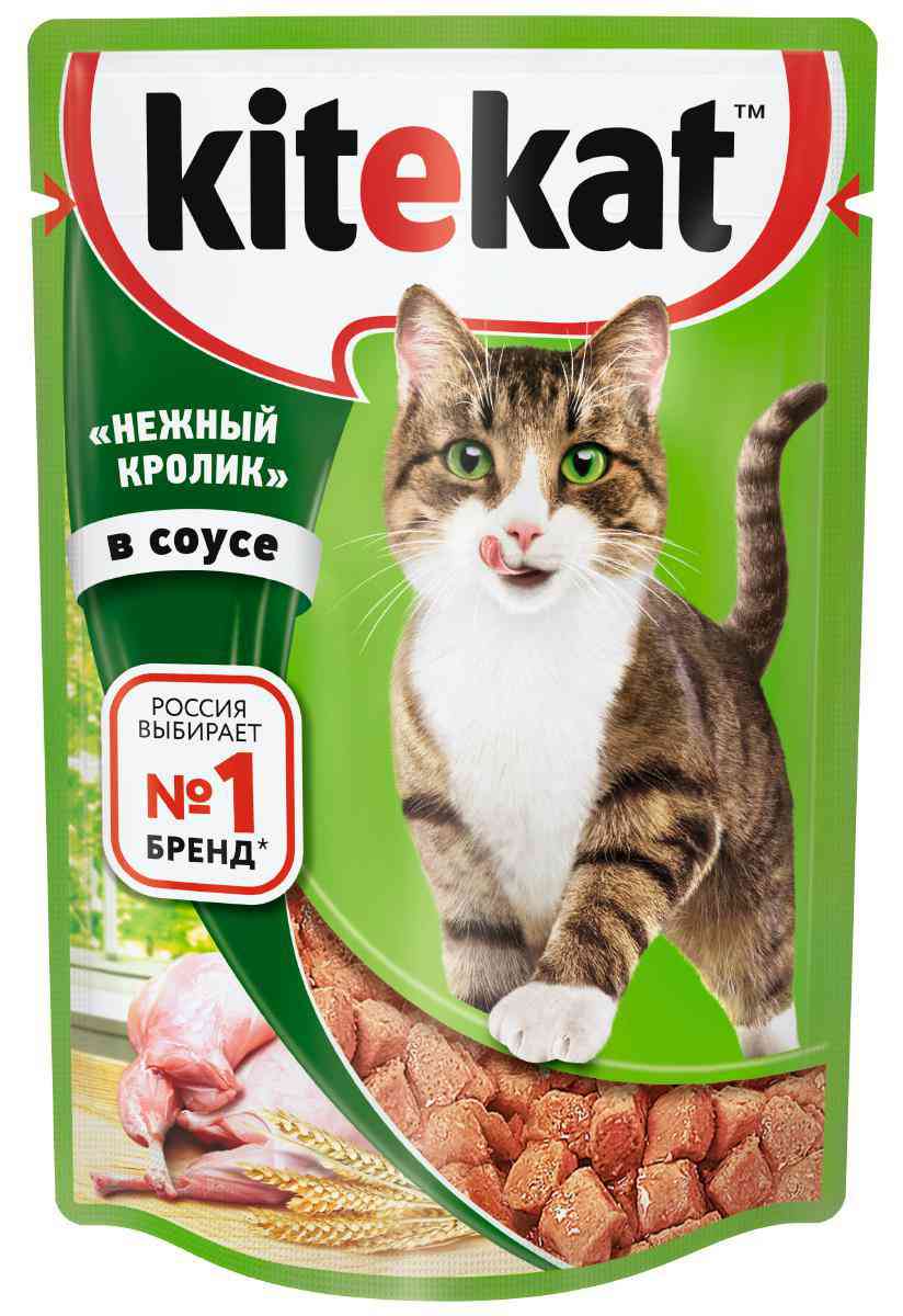 Влажный корм для кошек Kitekat Нежный кролик в соусе