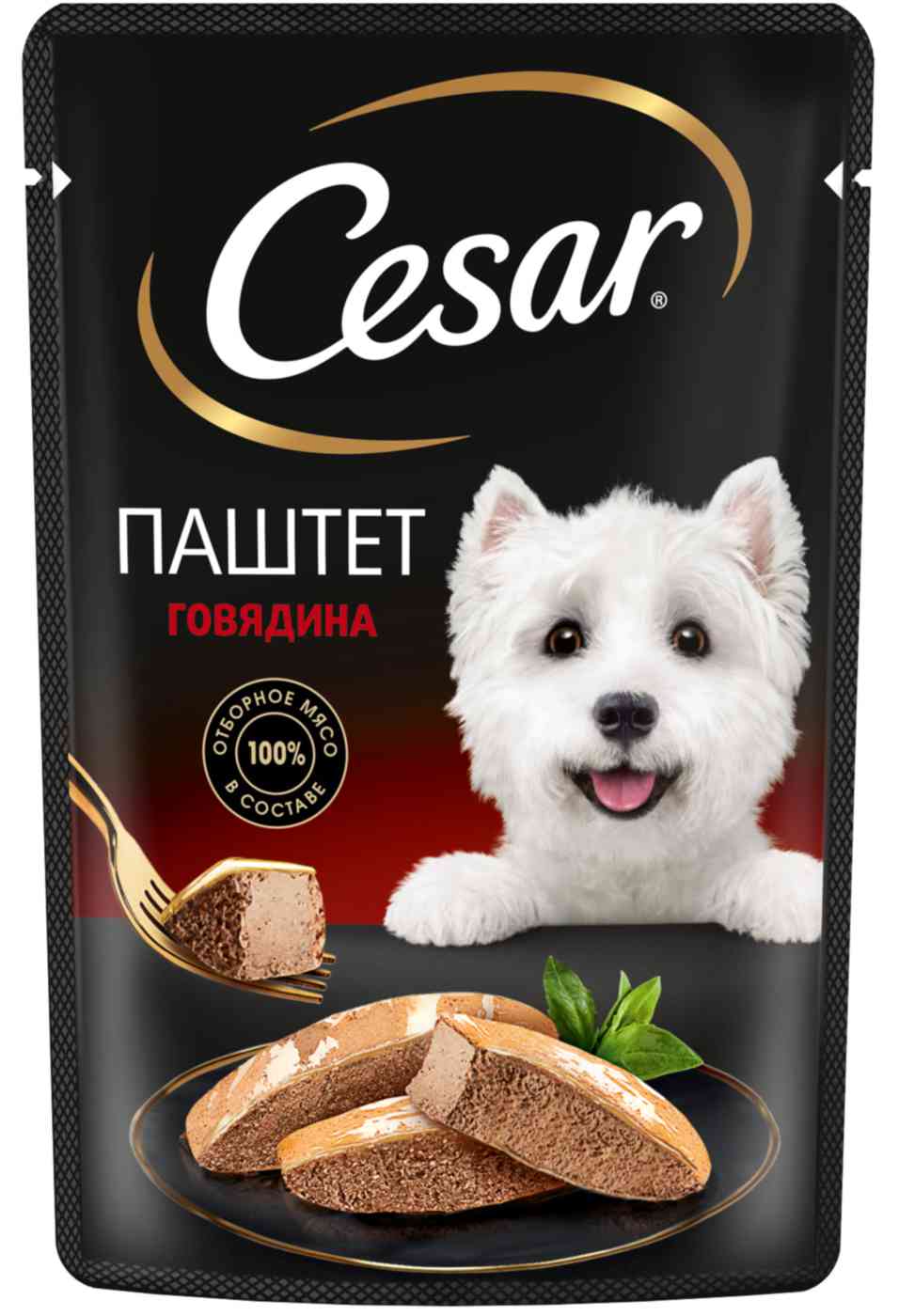 Влажный корм для собак Cesar говядина паштет