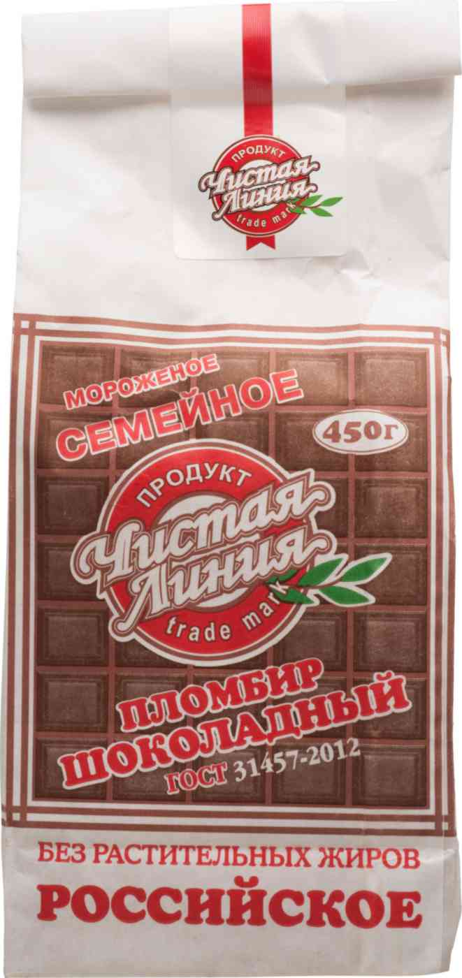 Мороженое пломбир Чистая Линия Шоколадный 12%