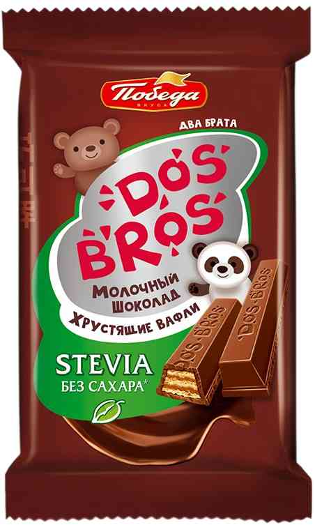 Шоколад молочный Победа Dos Bros хрустящие вафли без сахара