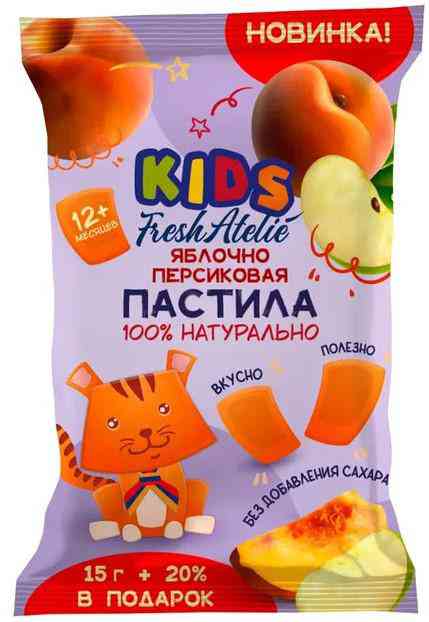 Пастила Fresh Atelie Kids яблоко-персик с 12 месяцев