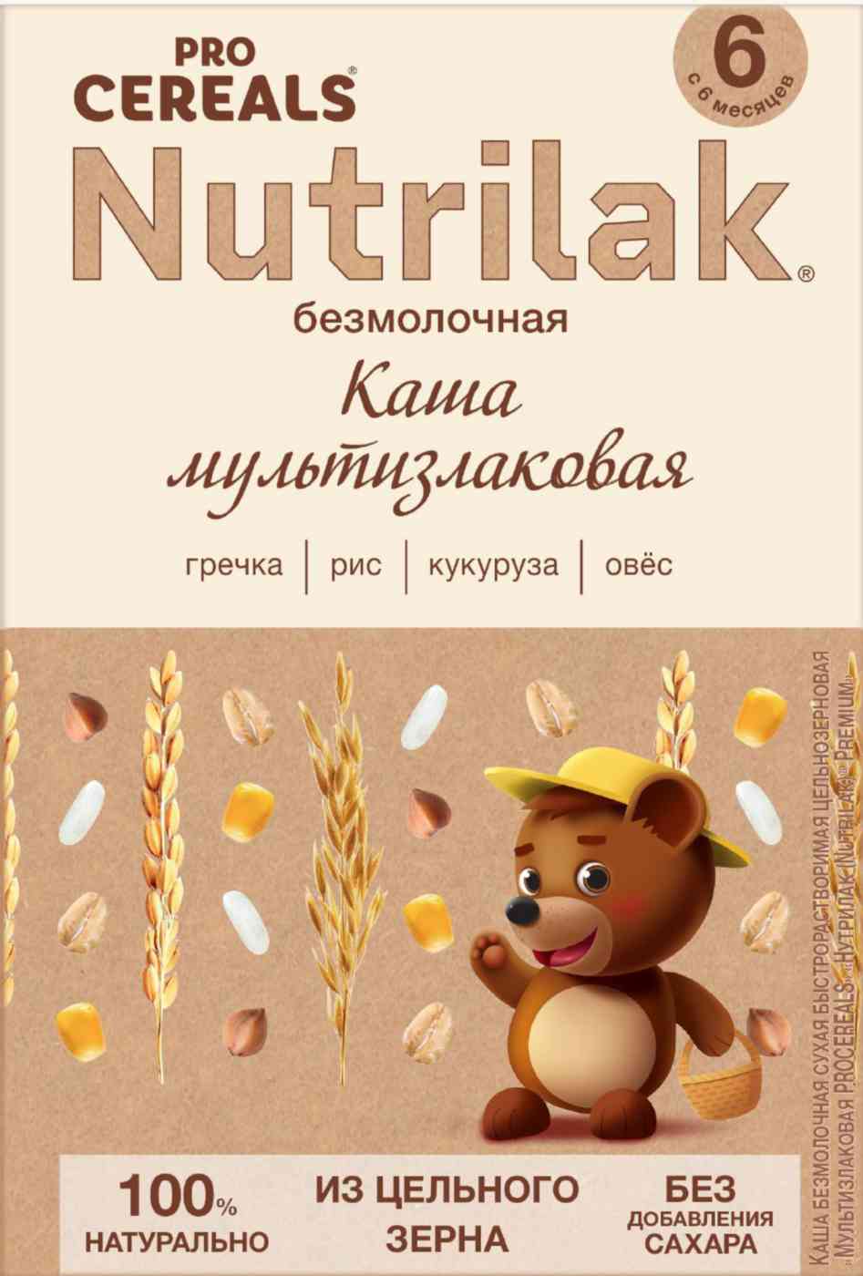 Каша мультизлаковая безмолочная Nutrilak с 6 месяцев