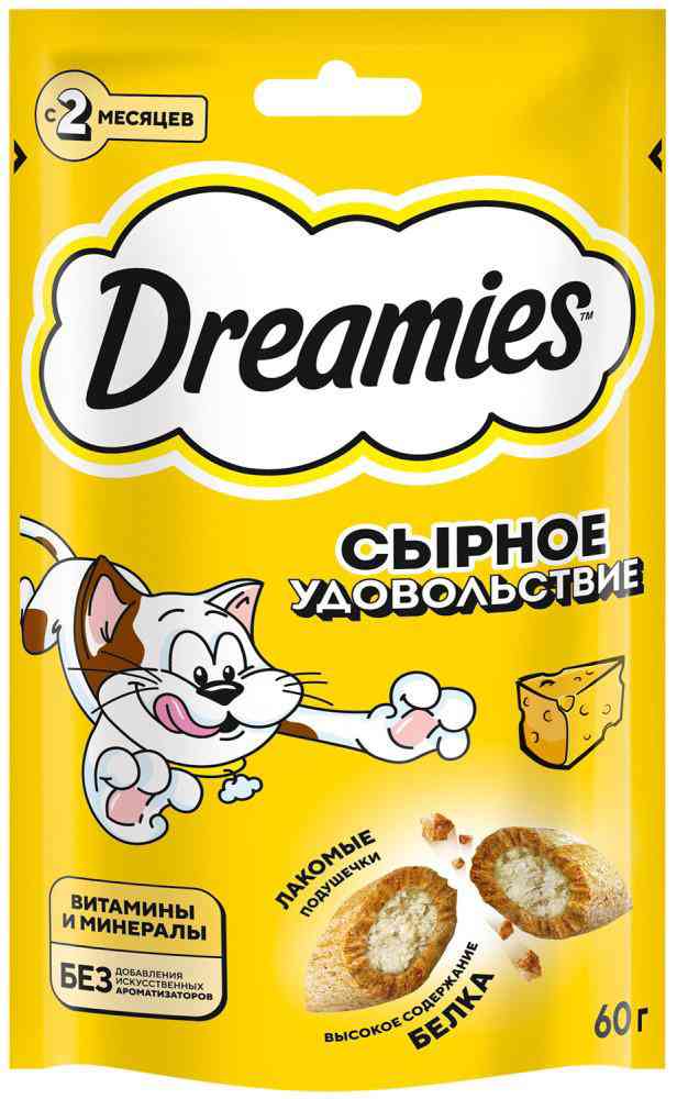 Лакомство для кошек Dreamies сырное удовольствие с 2 месяцев