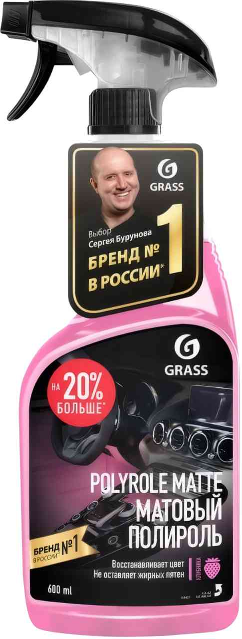 Полироль-очиститель пластика матовый Grass клубника