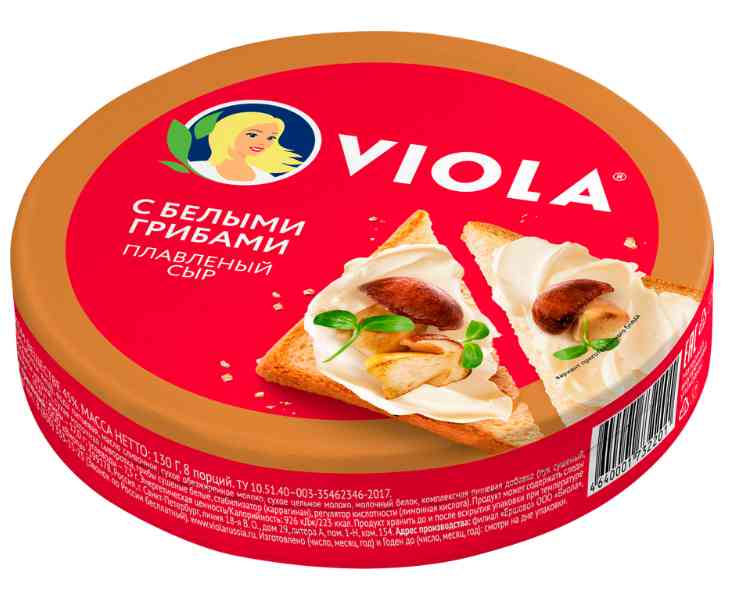Сыр плавленый Viola с белыми грибами 35%