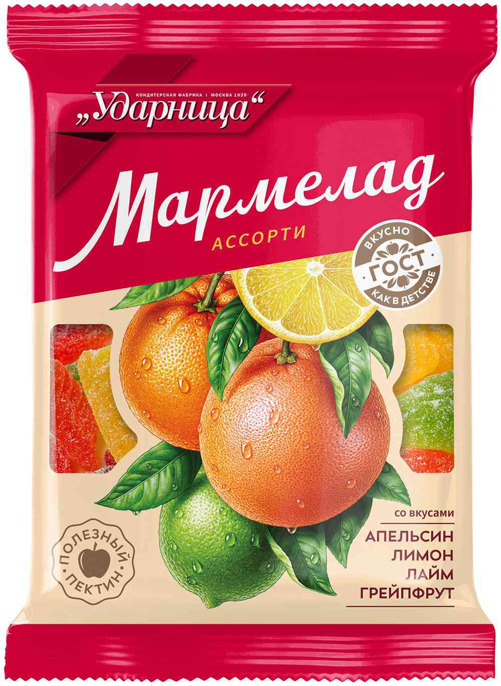Мармелад Ударница Апельсин-лимон-грейпфрут-лайм