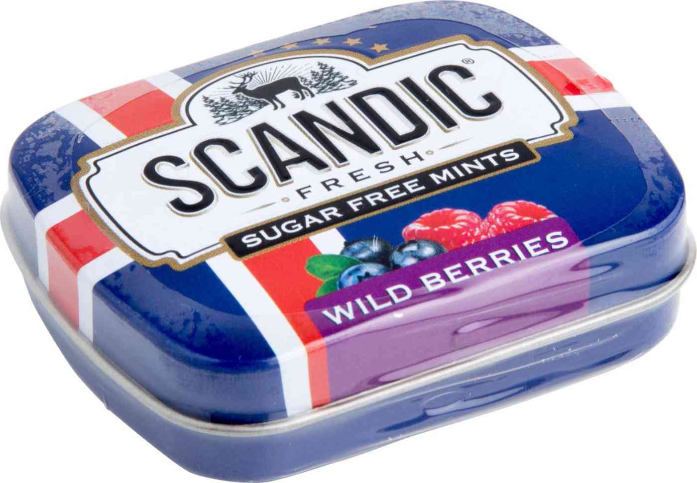 Драже освежающие Scandic Wild Berries (Лесные ягоды) без сахара