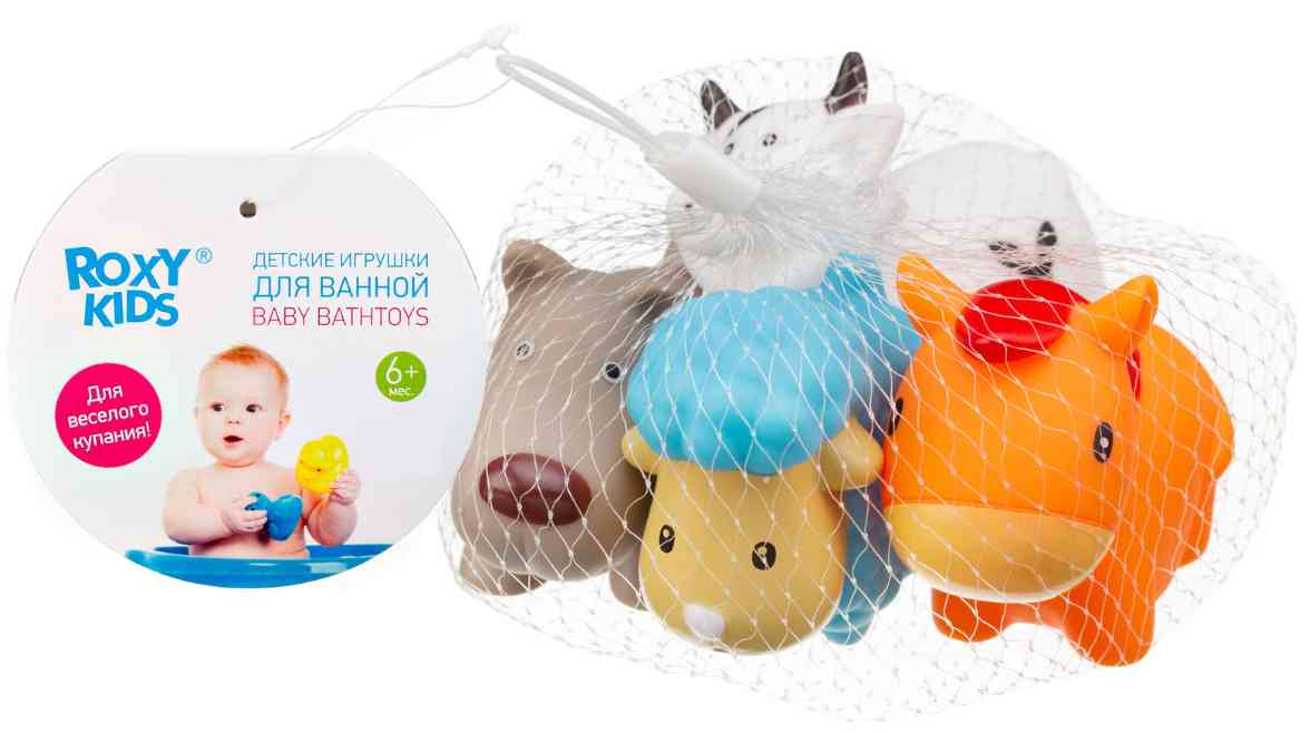 Набор игрушек для ванны Roxy Kids Моя ферма с запаянными отверстиями