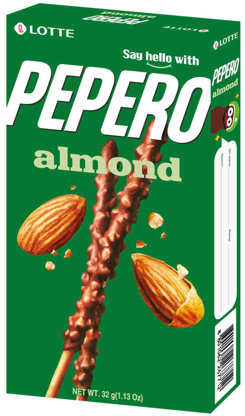 Соломка Pepero Almond Lotte в шоколадной глазури с миндалём