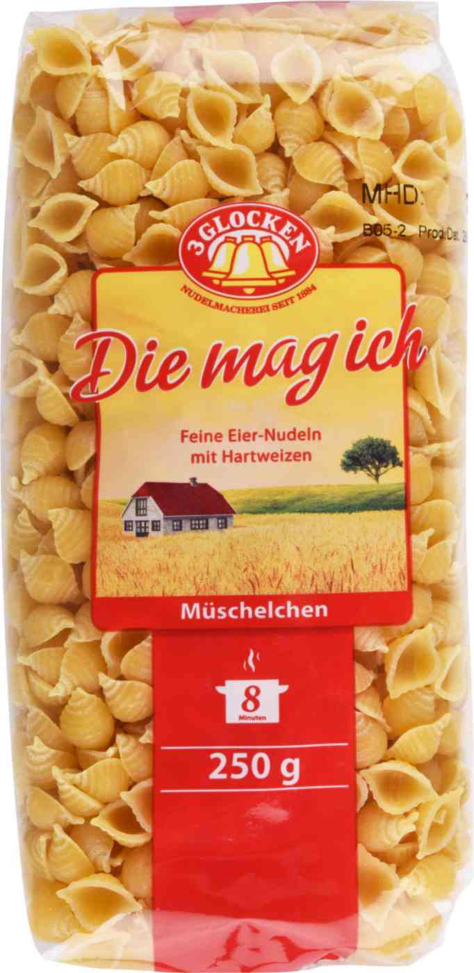 Макаронные изделия 3 Glocken Muschelchen Die Mag Ich Feine Eier-Nudeln