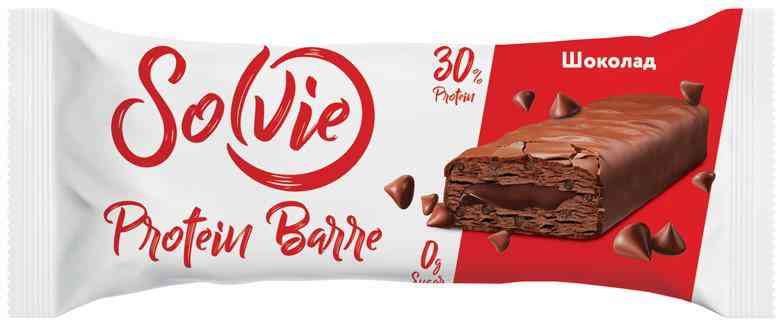 Батончик протеиновый Solvie Protein Barre Шоколад, без сахара
