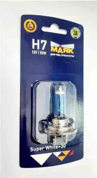 Лампа Н7 Маяк PX26d Super White+30%