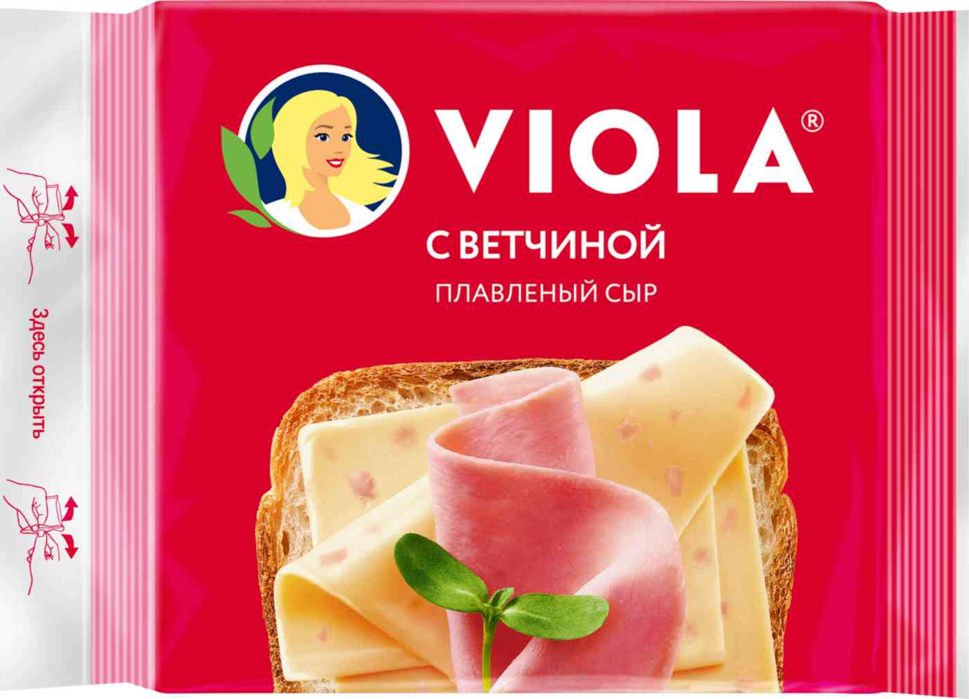 Сыр плавленый Viola с ветчиной 45%, ломтики