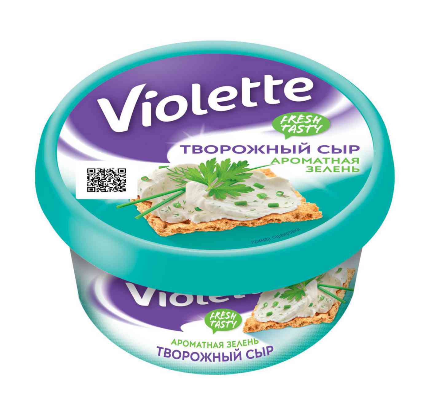 Сыр творожный Violette с зеленью 70%