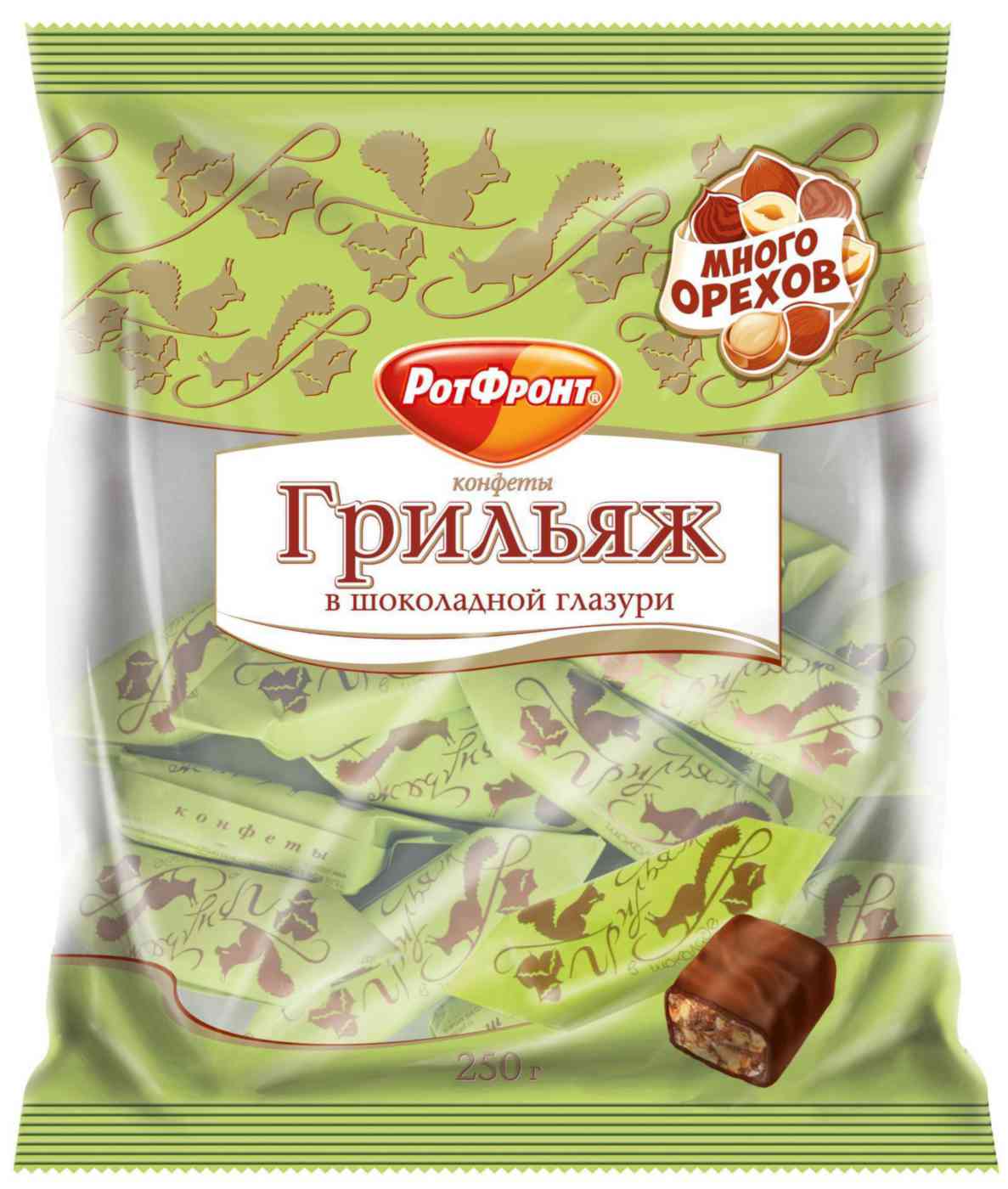 Конфеты Грильяж Рот Фронт в шоколадной глазури