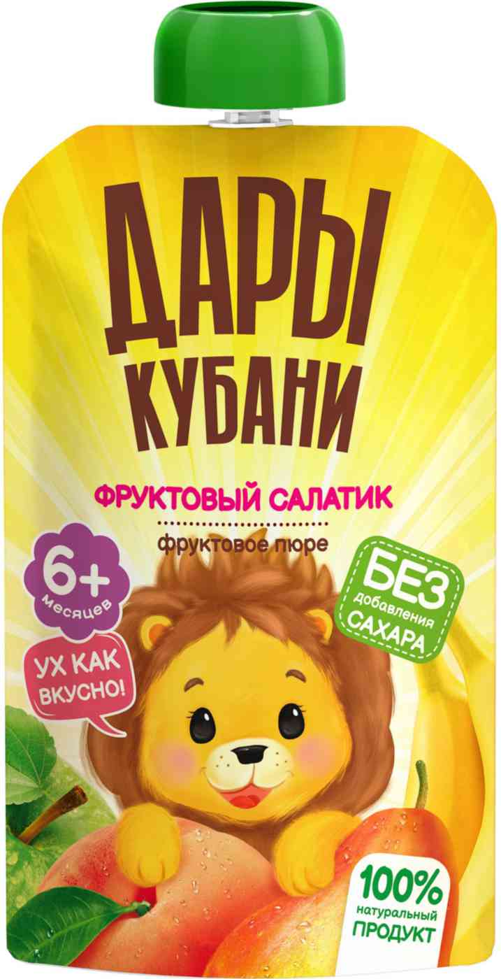 Пюре Дары Кубани фруктовый салатик с 6 месяцев