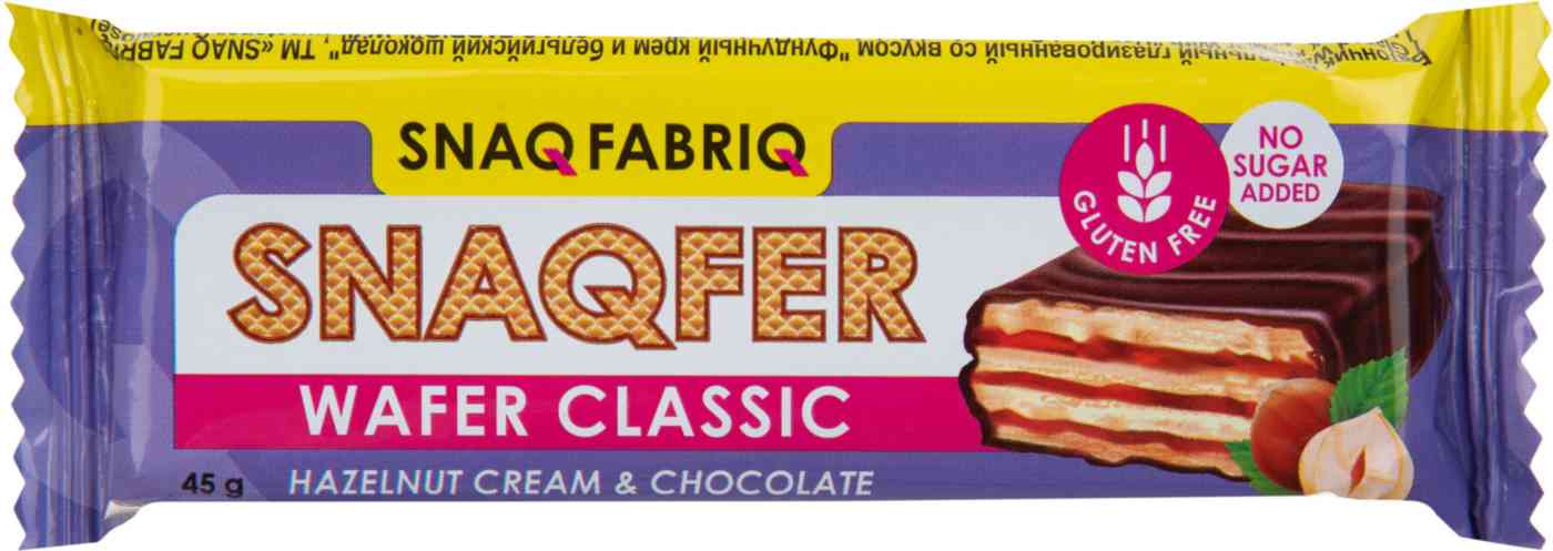 Вафля протеиновая Snaq Fabriq Snaqfer фундучный крем-шоколад без сахара