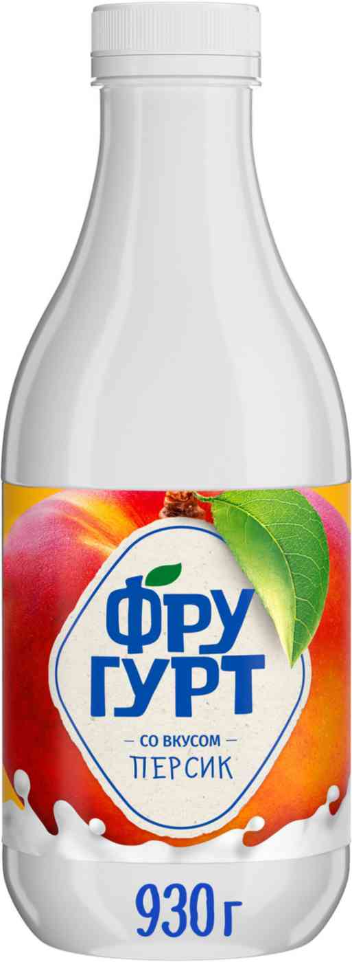 Напиток кисломолочный йогуртный Фругурт со вкусом Персик на йогуртовой закваске, 1%, в бутылке