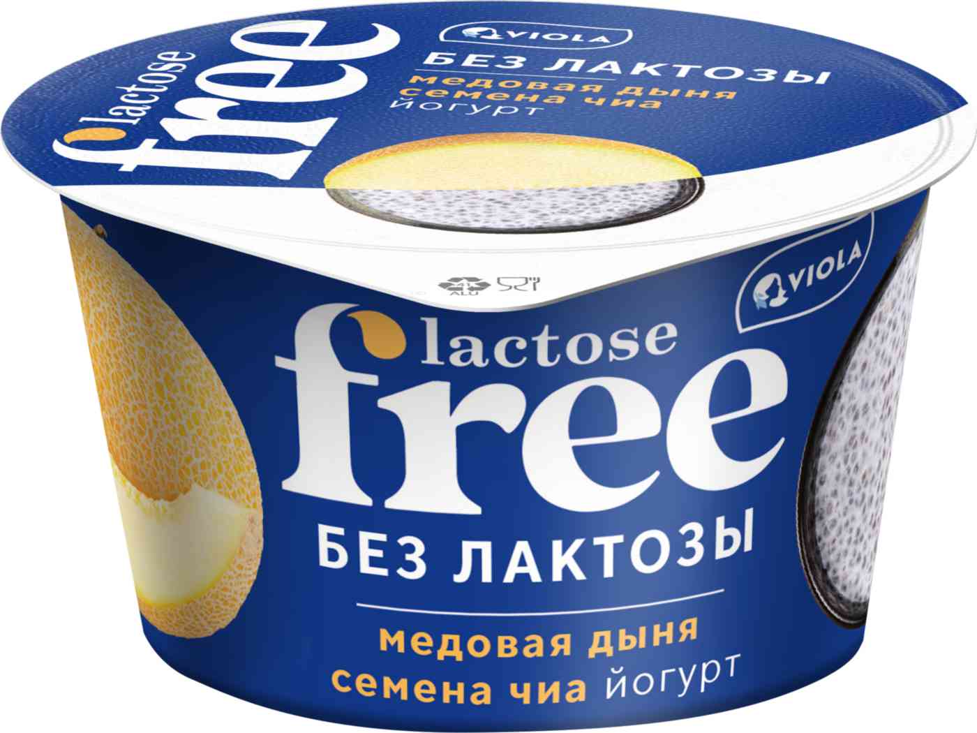 Йогурт Viola free Медовая дыня и семена чиа без лактозы 2,7%