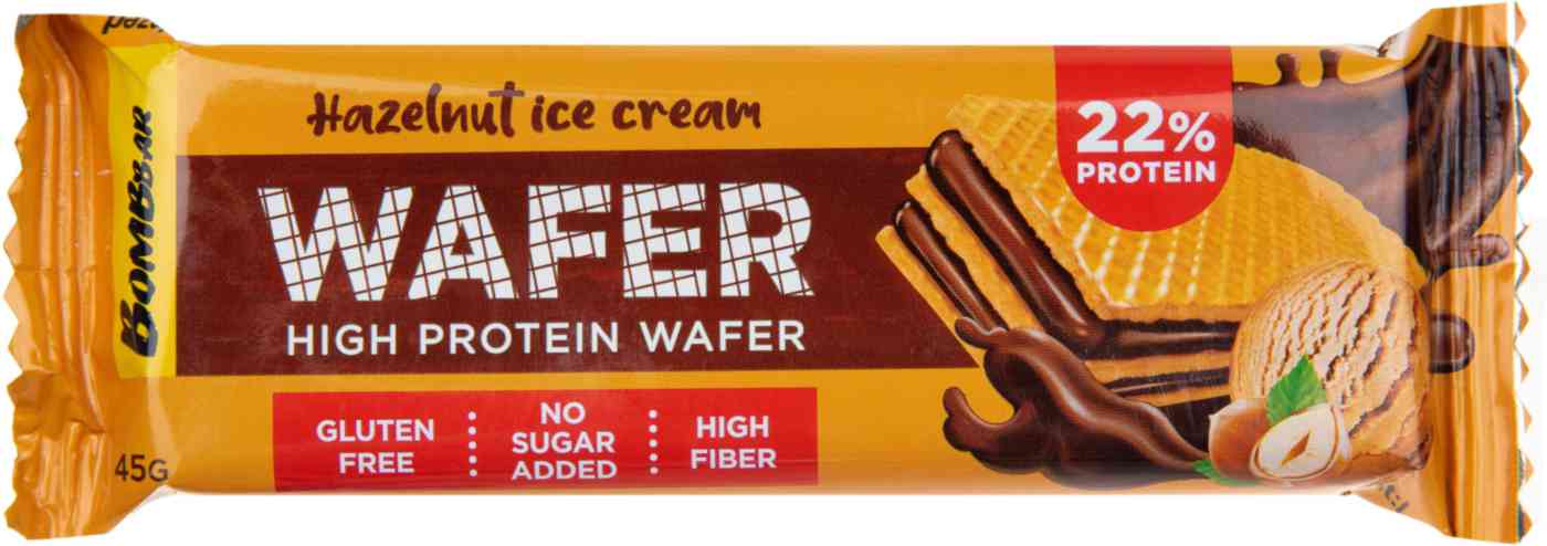 Вафля протеиновая BombBar Wafer ореховый пломбир в шоколаде