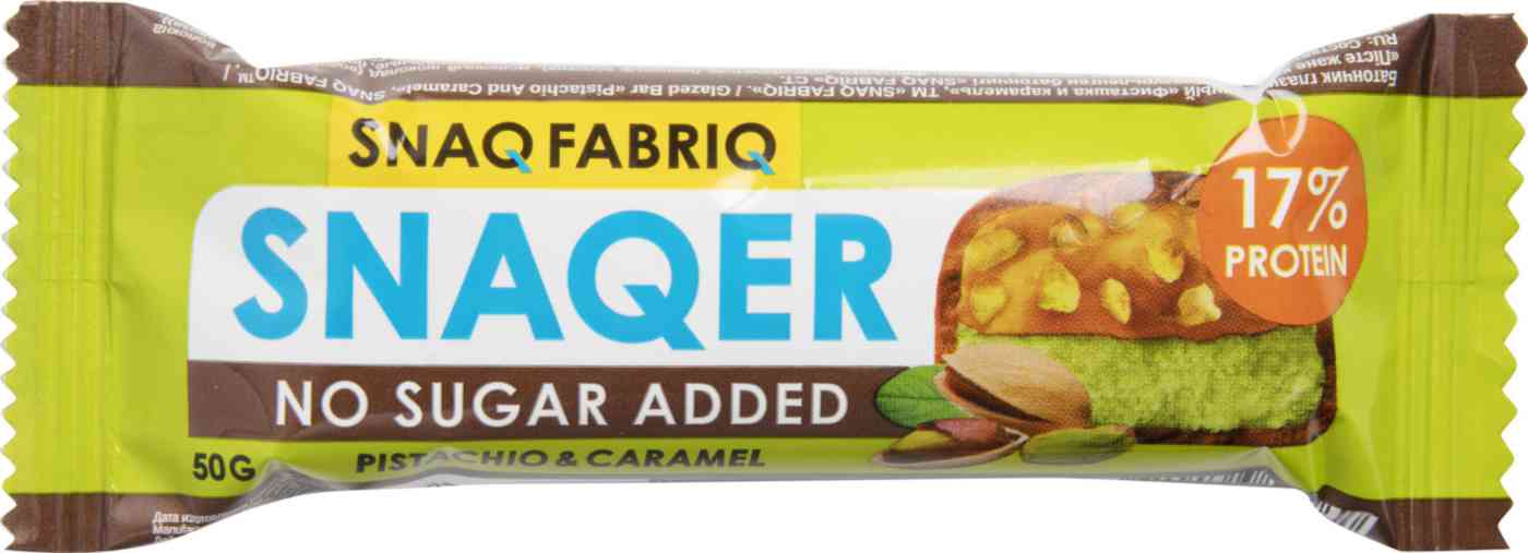 Батончик протеиновый Snaq Fabriq Snaqer фисташка-карамель без сахара