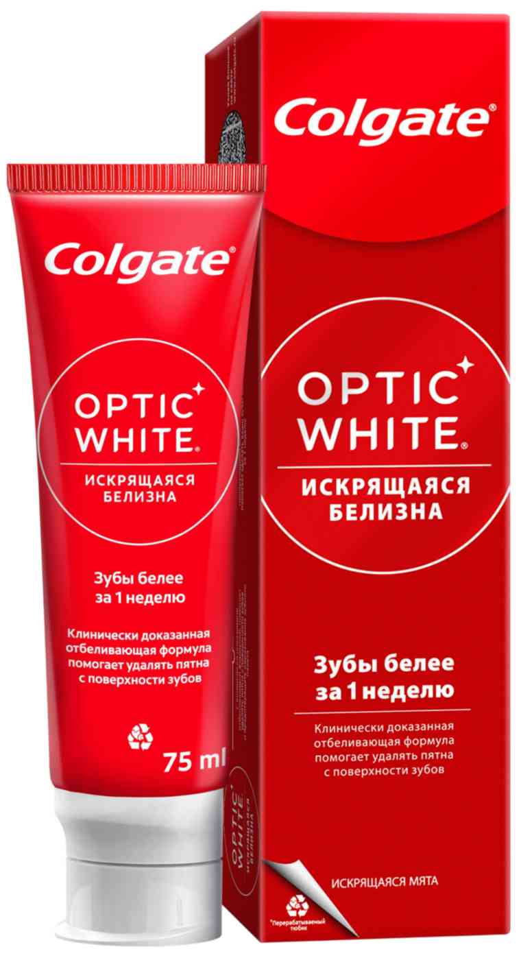 Зубная паста Colgate Optic White Искрящаяся белизна отбеливающая