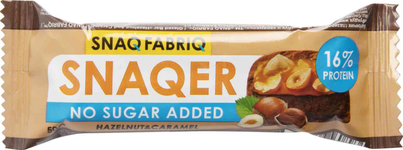 Батончик протеиновый Snaq Fabriq Snaqer фундук-карамель без сахара