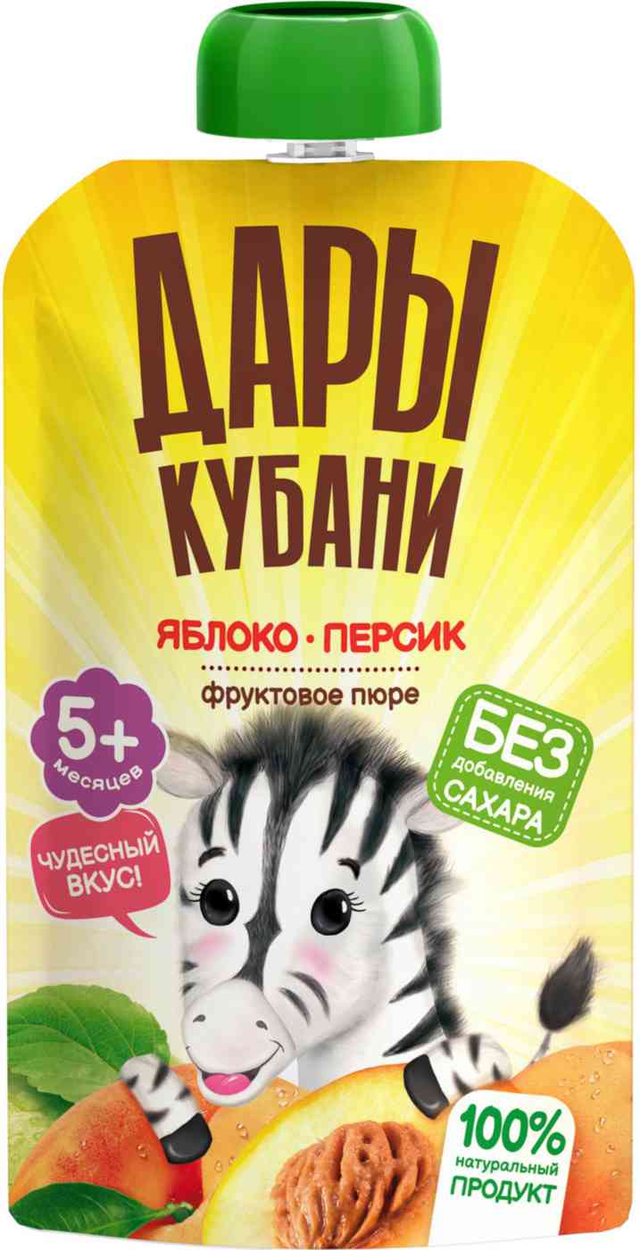 Пюре Дары Кубани яблоко-персик с 5 месяцев