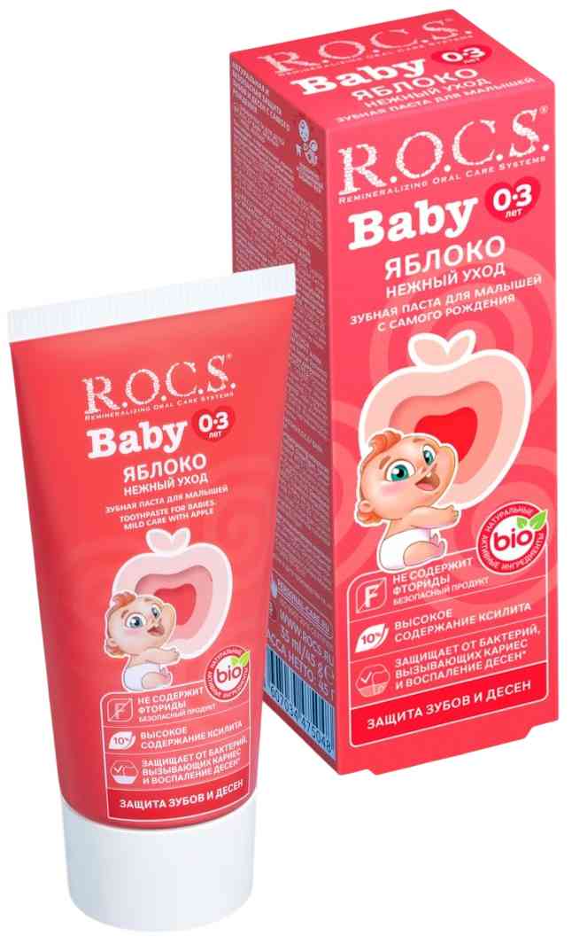 Зубная паста для малышей R.O.C.S. Baby Нежный уход яблоко с рождения до 3 лет