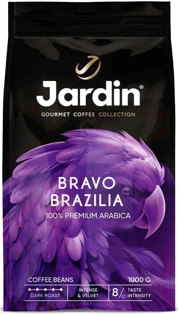 Кофе в зёрнах Jardin Bravo Brazilia тёмная обжарка в мягкой упаковке