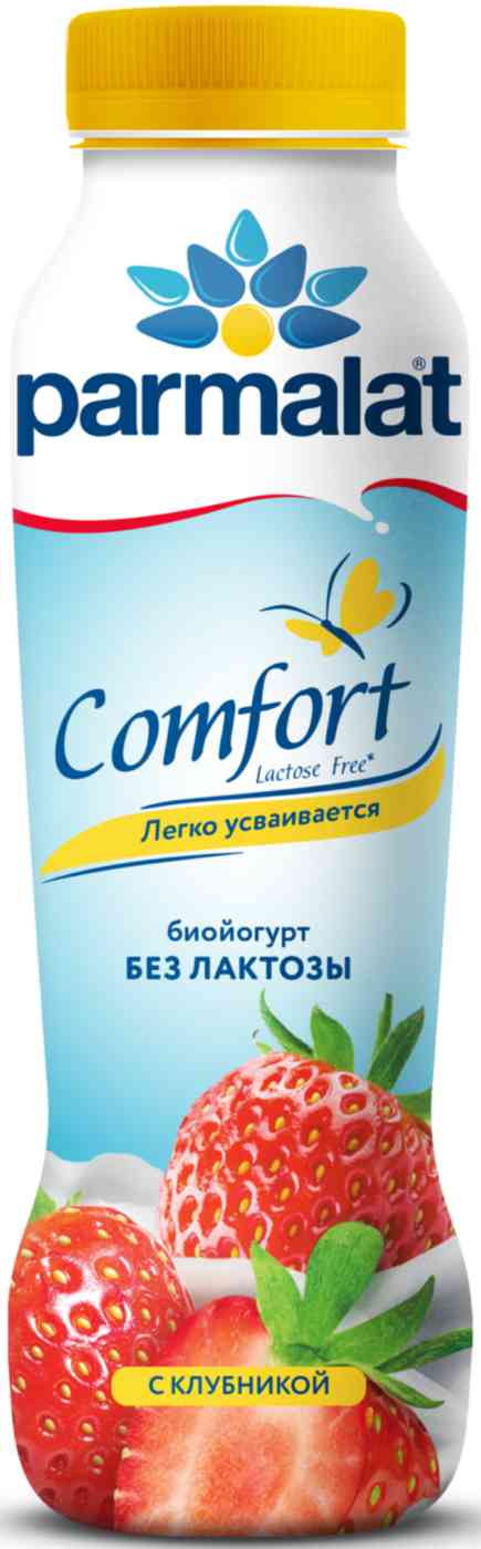 Биойогурт питьевой Parmalat Comfort с клубникой безлактозный 1,5%
