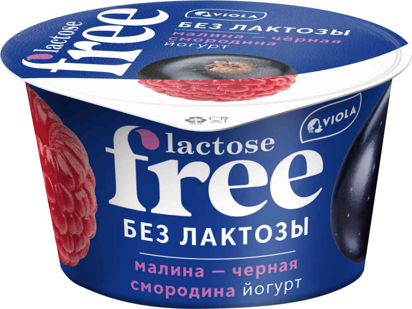 Йогурт Viola free с малиной и черной смородиной без лактозы 2,7%