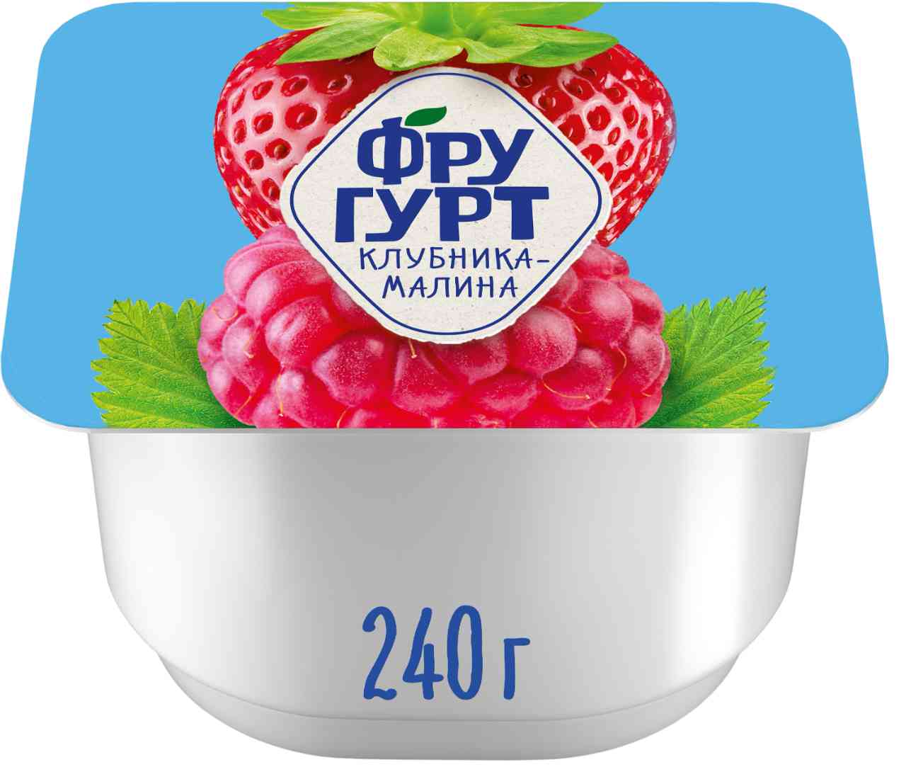 Йогурт вязкий густой Фругурт клубника-малина 2%