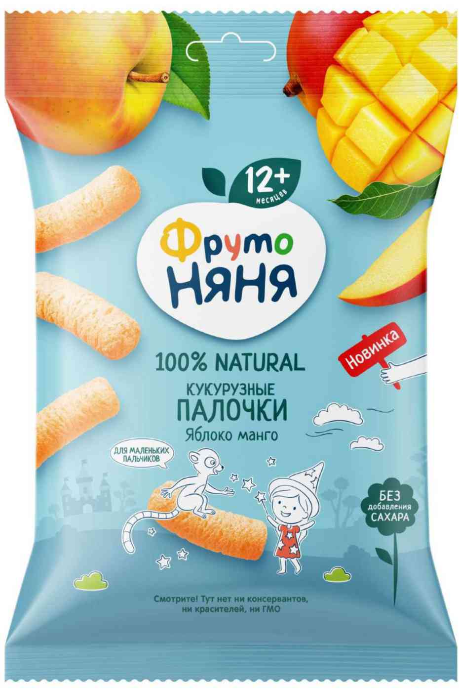 Кукурузные палочки ФрутоНяня Яблоко, манго, с 12 месяцев