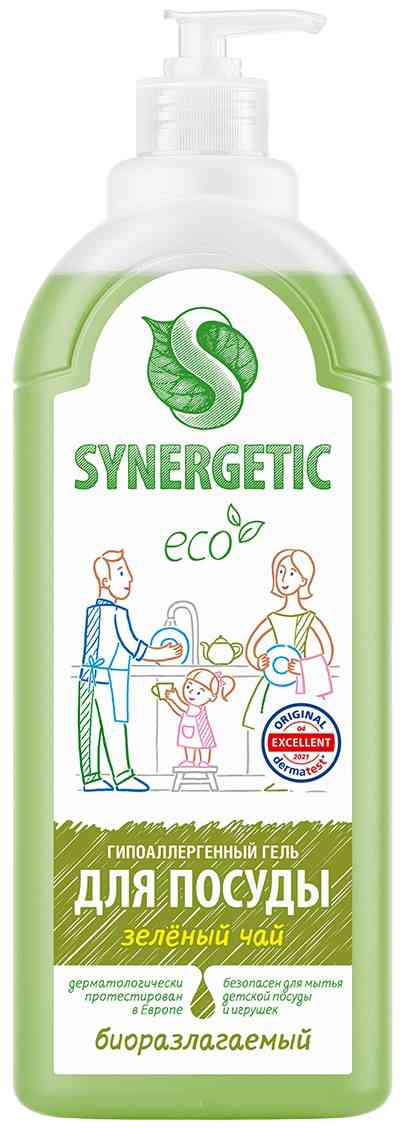 Средство для мытья посуды и детских игрушек Synergetic Зеленый чай