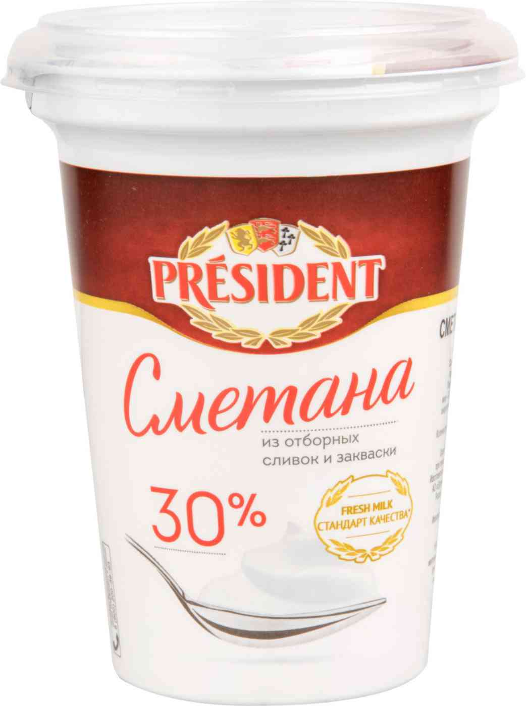 Сметана из отборных сливок и закваски President 30%