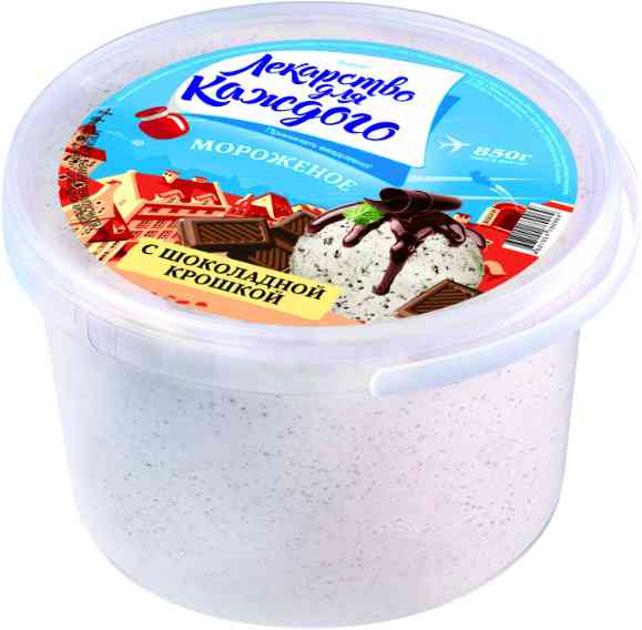 Мороженое Лекарство для каждого Ванильное с шоколадной крошкой