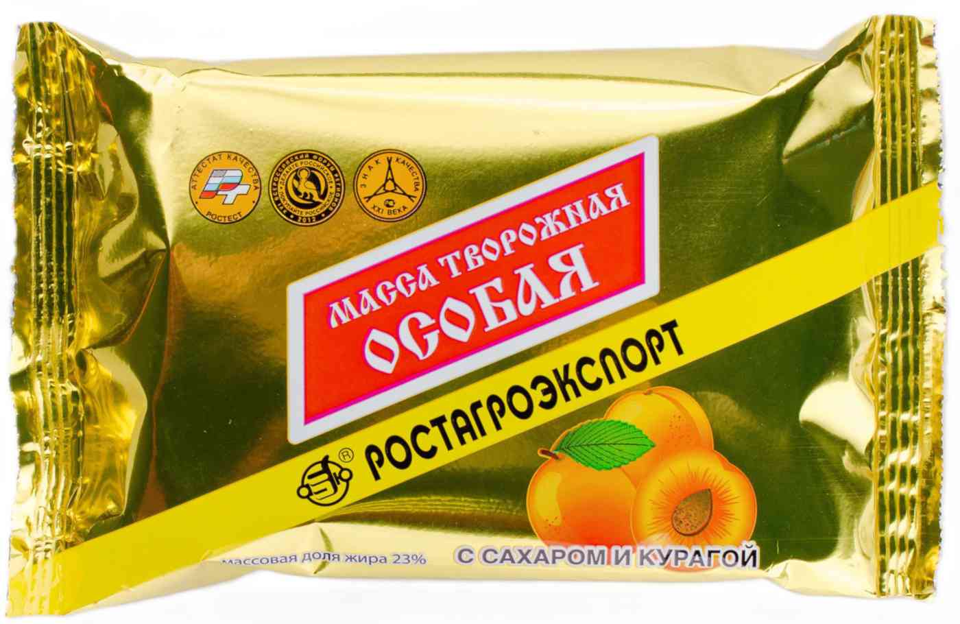 Творожная масса Особая Ростагроэкспорт с сахаром и курагой 23%