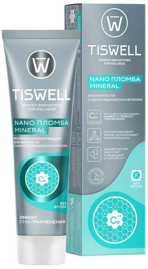 Зубная паста Tiswell Nano Пломба Mineral реминерализующая без фтора