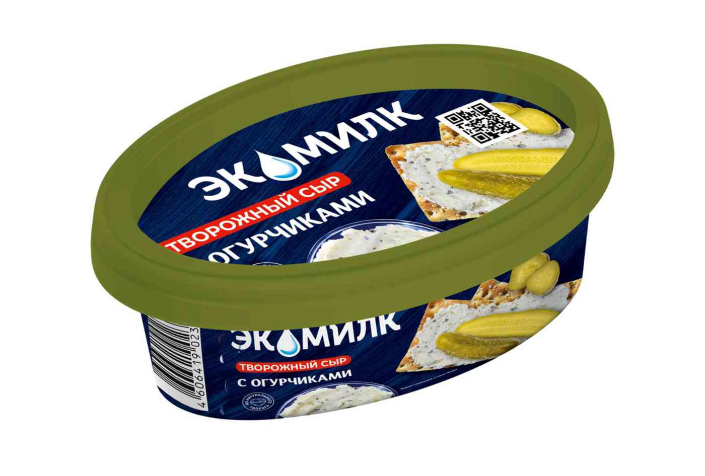 Сыр творожный Экомилк с огурчиками 60%