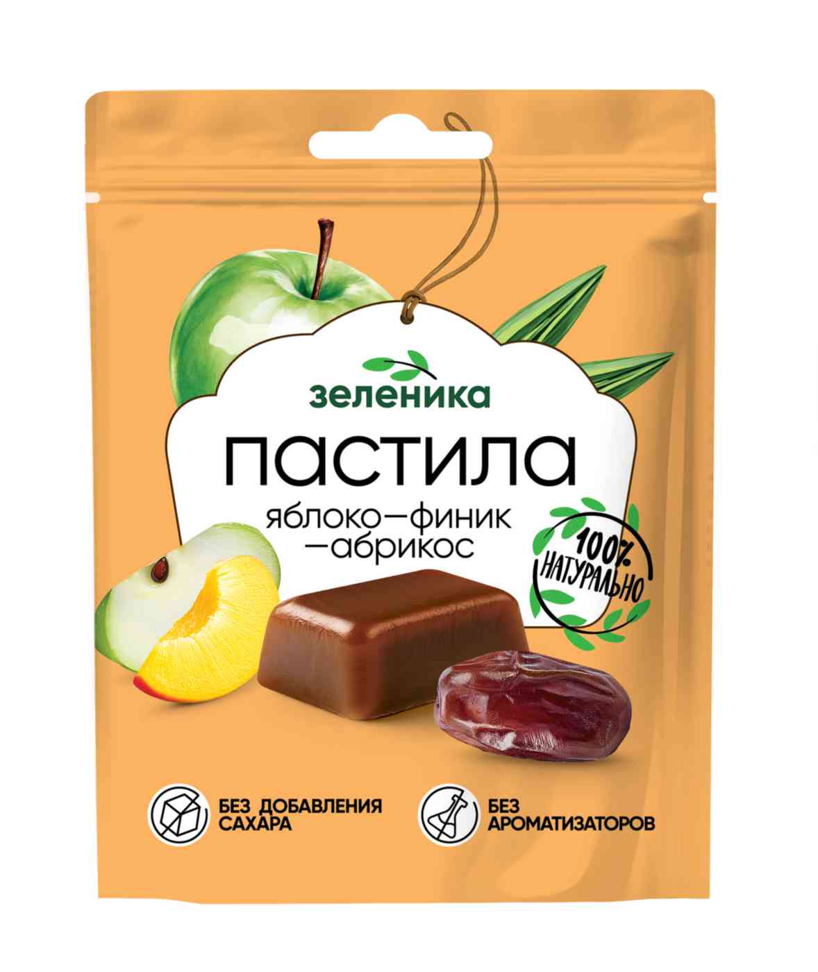 Пастила Зеленика фруктовый микс яблоко-финик-абрикос, 5шт