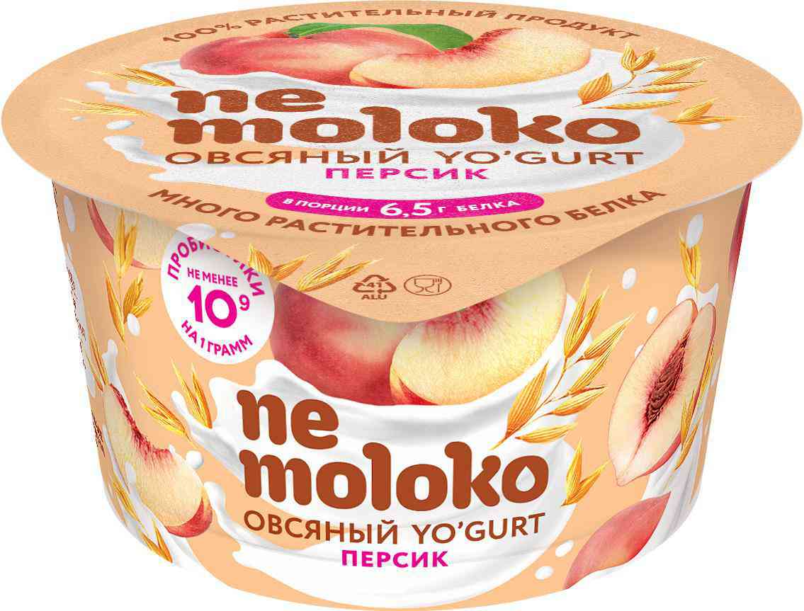 Продукт овсяный Nemoloko Yo'Gurt Персик