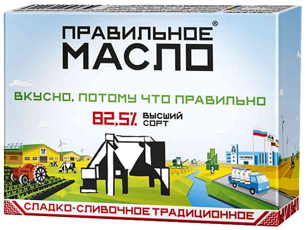 Масло сладко-сливочное Правильное Масло Традиционное 82,5%