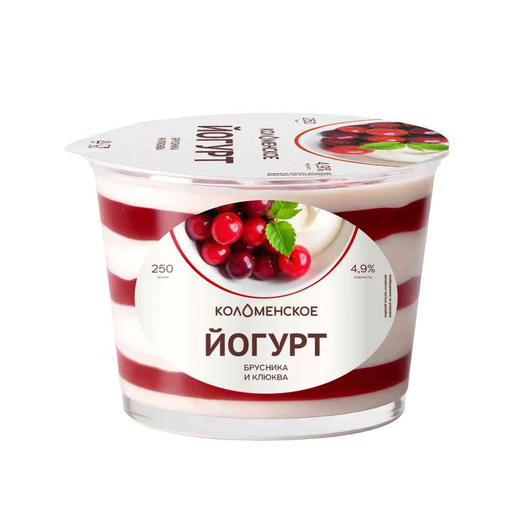 Йогурт Коломенский Брусника-клюква 4,9%