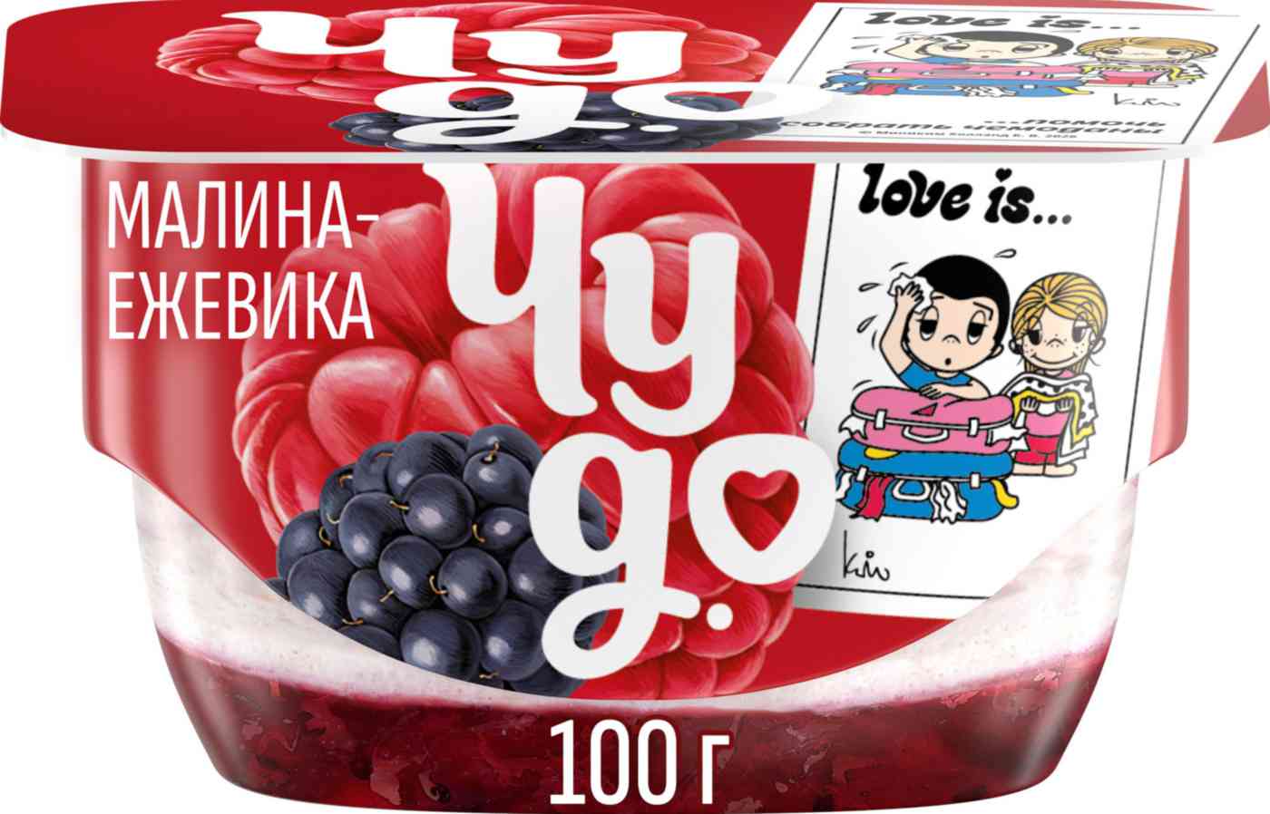 Десерт творожный двухслойный Чудо ежевика-малина 4,2%