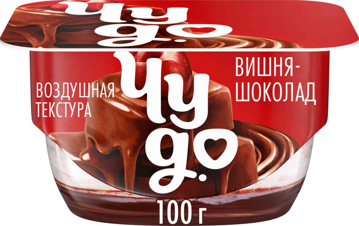 Десерт творожный двухслойный Чудо вишня с соусом шоколад 4,4%