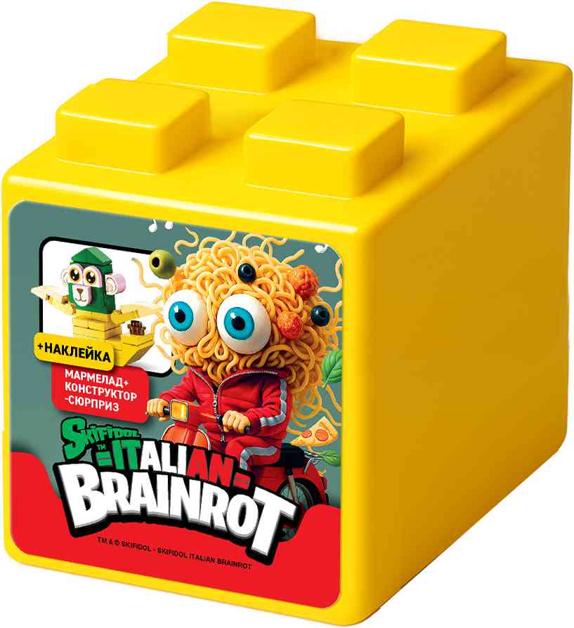 Мармелад с конструктором в кубике Конфитрейд Italian Brainrot Cubiquest для мальчиков