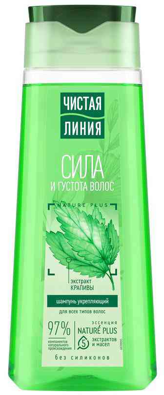 Шампунь для всех типов волос 2в1 Чистая Линия Nature Plus сила и густота